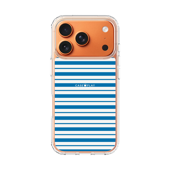 スリムプロテクションケース［ Small Border - Blue ］