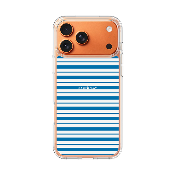 スリムプロテクションケース［ Small Border - Blue ］