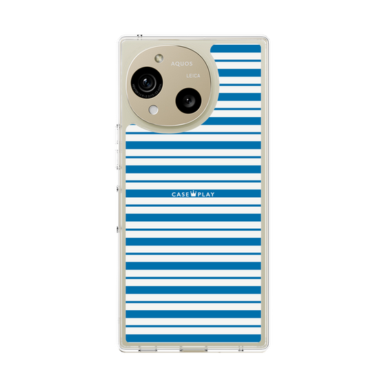 スリムプロテクションケース［ Small Border - Blue ］