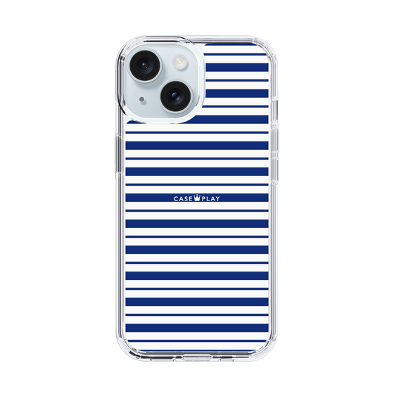 スリムプロテクションケース［ Small Border - Navy ］