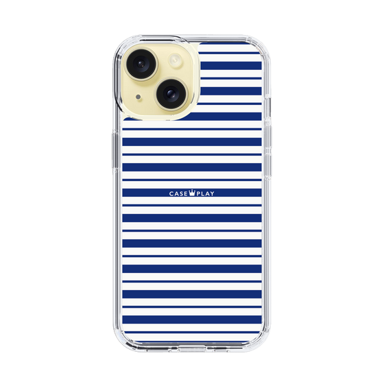 スリムプロテクションケース［ Small Border - Navy ］