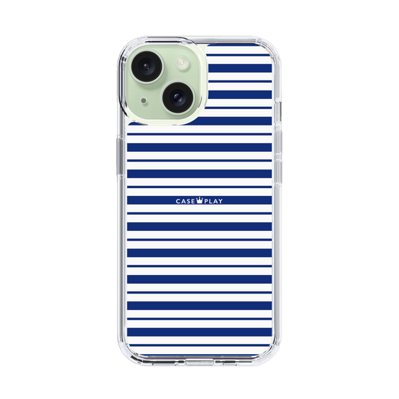 スリムプロテクションケース［ Small Border - Navy ］