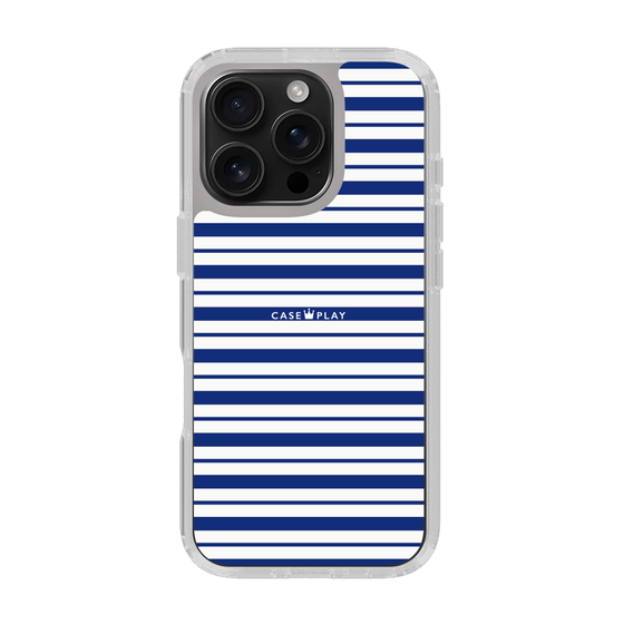 スリムプロテクションケース［ Small Border - Navy ］