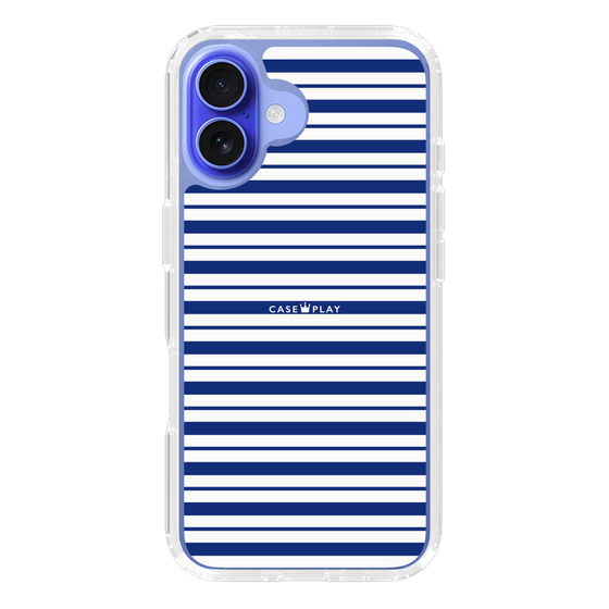 スリムプロテクションケース［ Small Border - Navy ］