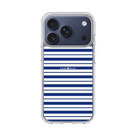 スリムプロテクションケース［ Small Border - Navy ］