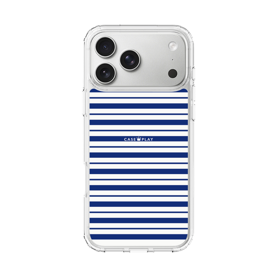 スリムプロテクションケース［ Small Border - Navy ］