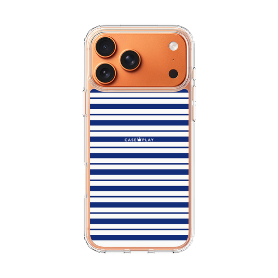 スリムプロテクションケース［ Small Border - Navy ］