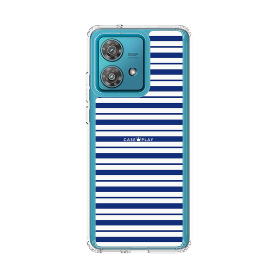 スリムプロテクションケース［ Small Border - Navy ］