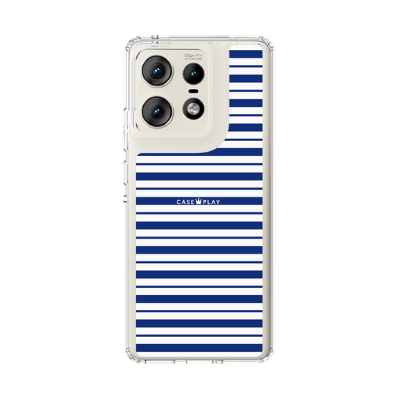 スリムプロテクションケース［ Small Border - Navy ］
