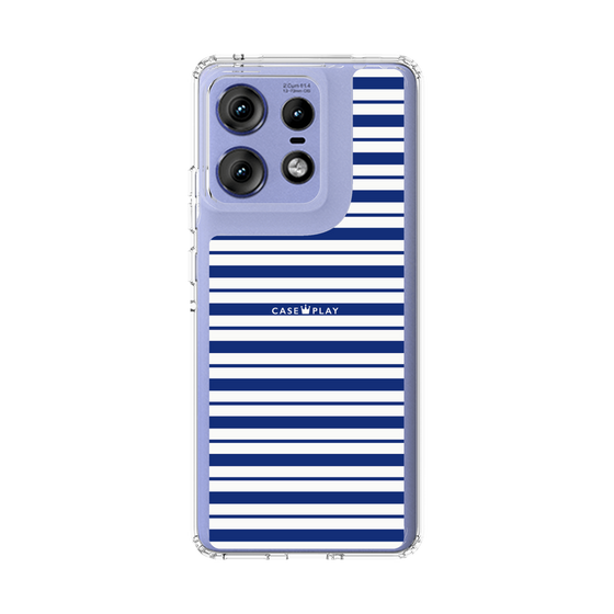 スリムプロテクションケース［ Small Border - Navy ］