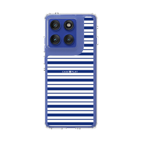 スリムプロテクションケース［ Small Border - Navy ］