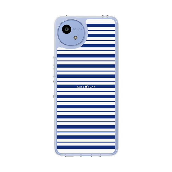 スリムプロテクションケース［ Small Border - Navy ］