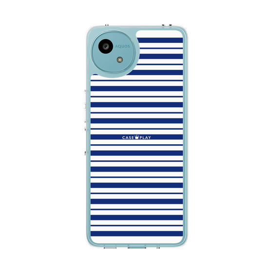 スリムプロテクションケース［ Small Border - Navy ］