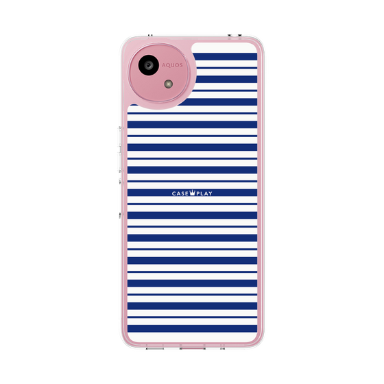 スリムプロテクションケース［ Small Border - Navy ］