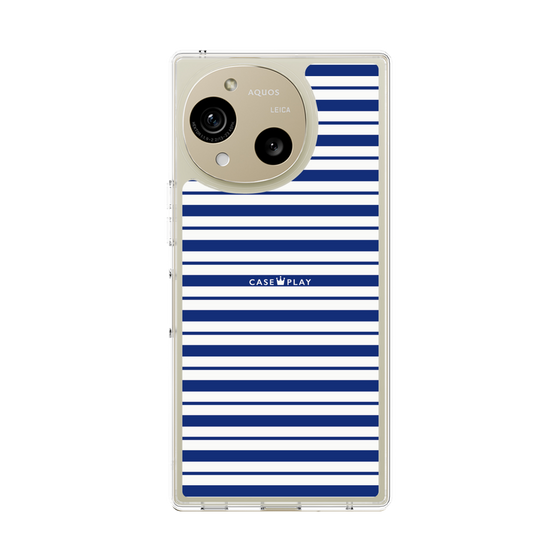 スリムプロテクションケース［ Small Border - Navy ］