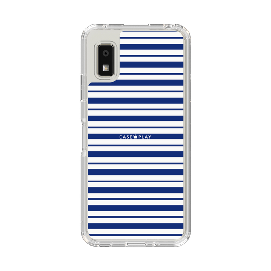 スリムプロテクションケース［ Small Border - Navy ］