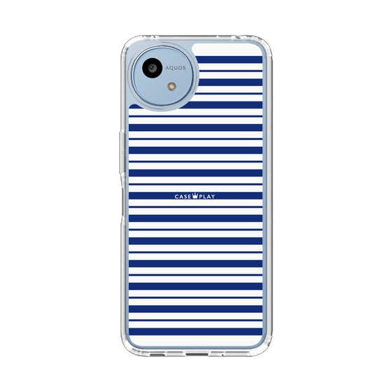 スリムプロテクションケース［ Small Border - Navy ］