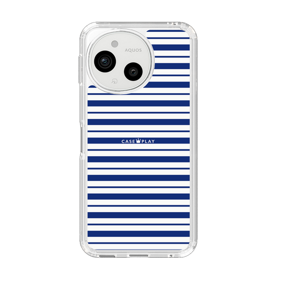 スリムプロテクションケース［ Small Border - Navy ］