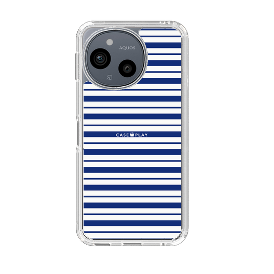 スリムプロテクションケース［ Small Border - Navy ］