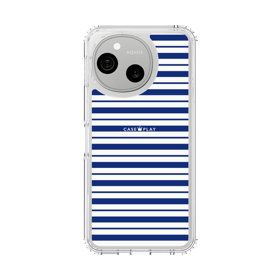 スリムプロテクションケース［ Small Border - Navy ］