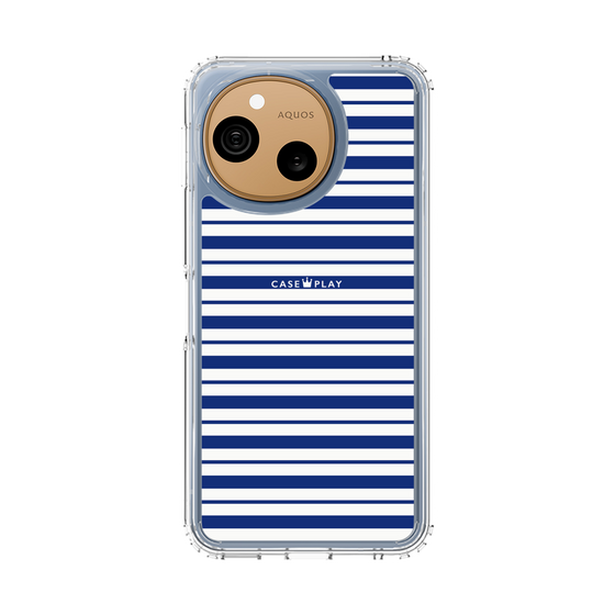 スリムプロテクションケース［ Small Border - Navy ］
