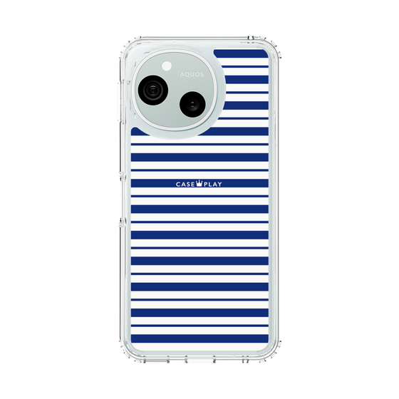 スリムプロテクションケース［ Small Border - Navy ］