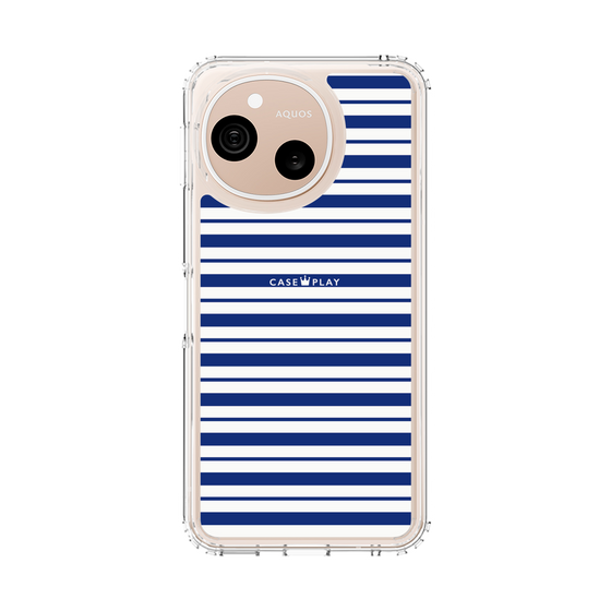 スリムプロテクションケース［ Small Border - Navy ］