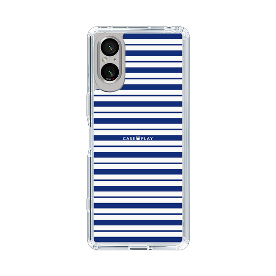 スリムプロテクションケース［ Small Border - Navy ］