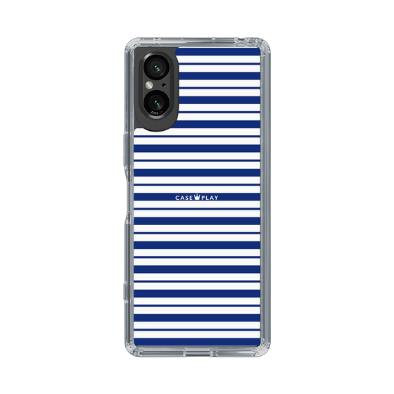 スリムプロテクションケース［ Small Border - Navy ］