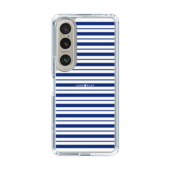 スリムプロテクションケース［ Small Border - Navy ］