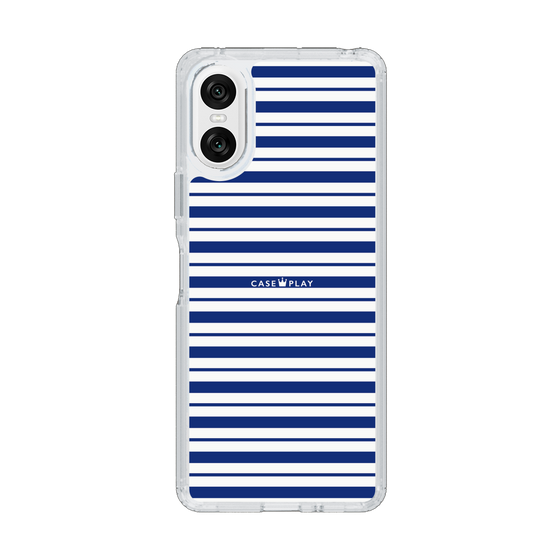 スリムプロテクションケース［ Small Border - Navy ］