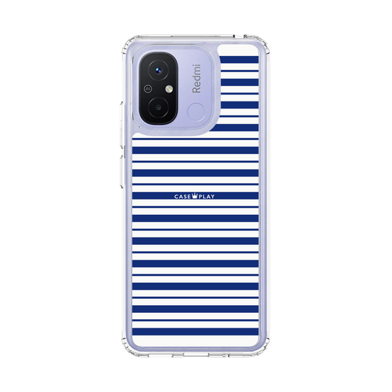 スリムプロテクションケース［ Small Border - Navy ］
