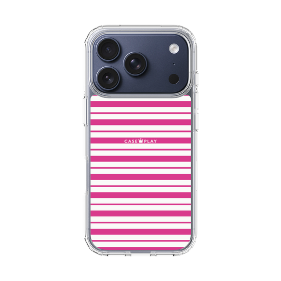 スリムプロテクションケース［ Small Border - Pink ］