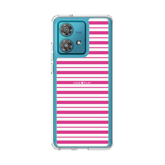 スリムプロテクションケース［ Small Border - Pink ］
