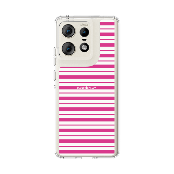スリムプロテクションケース［ Small Border - Pink ］