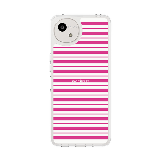 スリムプロテクションケース［ Small Border - Pink ］