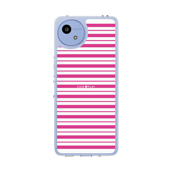 スリムプロテクションケース［ Small Border - Pink ］