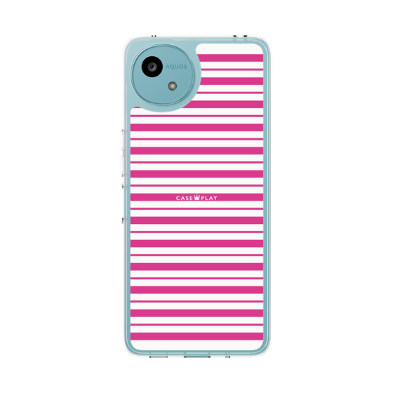 スリムプロテクションケース［ Small Border - Pink ］