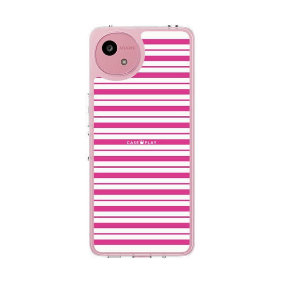 スリムプロテクションケース［ Small Border - Pink ］