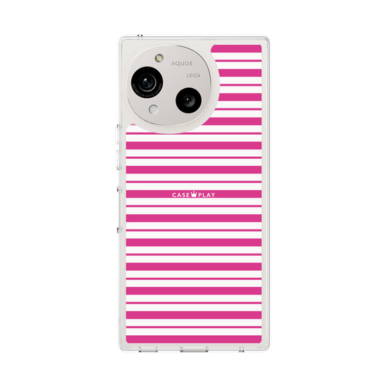 スリムプロテクションケース［ Small Border - Pink ］