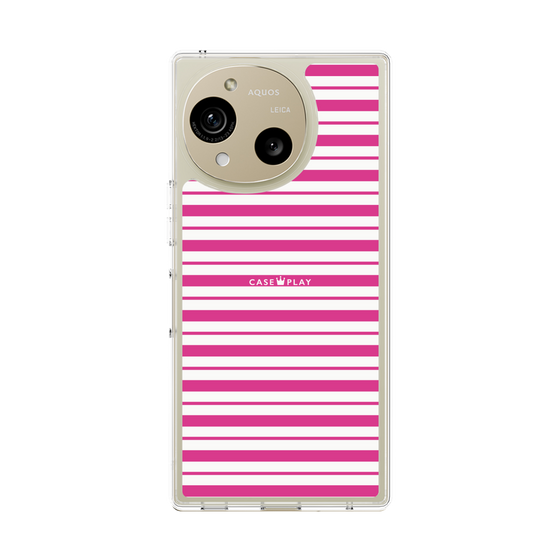 スリムプロテクションケース［ Small Border - Pink ］