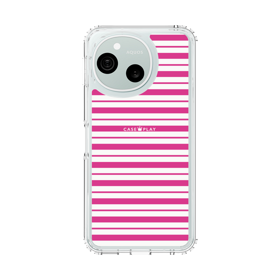 スリムプロテクションケース［ Small Border - Pink ］