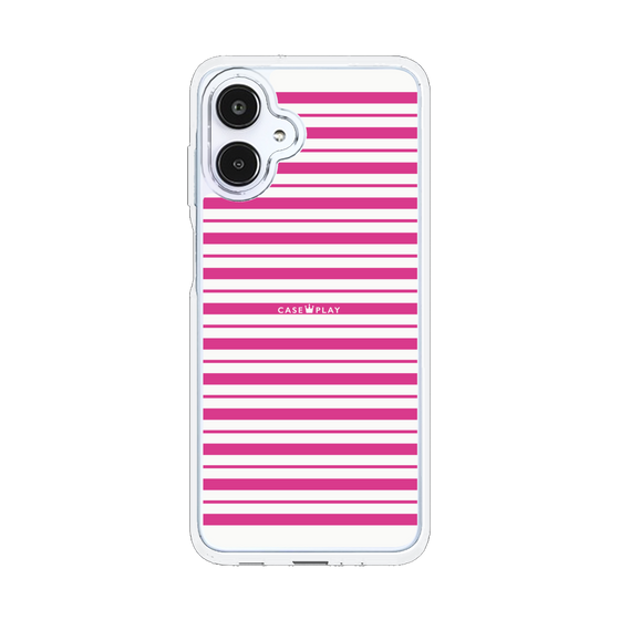 スリムプロテクションケース［ Small Border - Pink ］