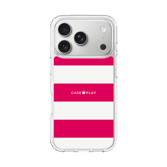 スリムプロテクションケース［ Big Border - Pink ］