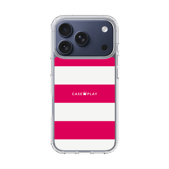 スリムプロテクションケース［ Big Border - Pink ］