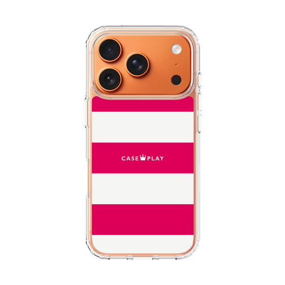 スリムプロテクションケース［ Big Border - Pink ］