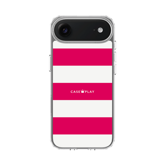 スリムプロテクションケース［ Big Border - Pink ］