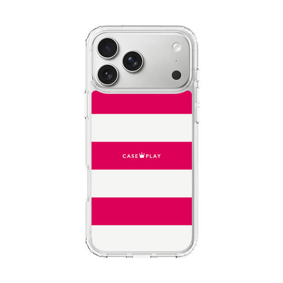 スリムプロテクションケース［ Big Border - Pink ］