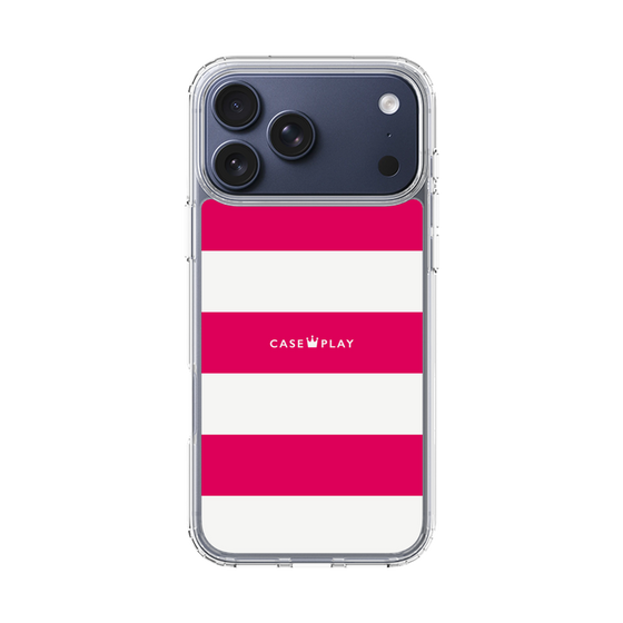 スリムプロテクションケース［ Big Border - Pink ］