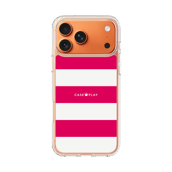 スリムプロテクションケース［ Big Border - Pink ］